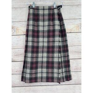 Vintage Laird-Portch Wool Kilt Skirt Womens 8 Plaid Made in Scotland Tartan 90s